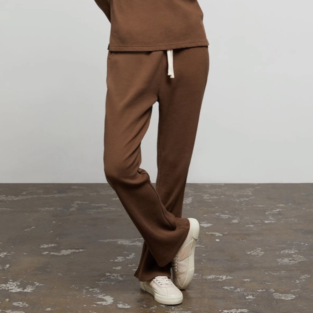 NWT Onia Cropped Waffle Flare Pant, Bison